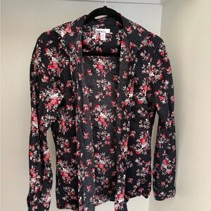 Bar III Black Floral Blazer
